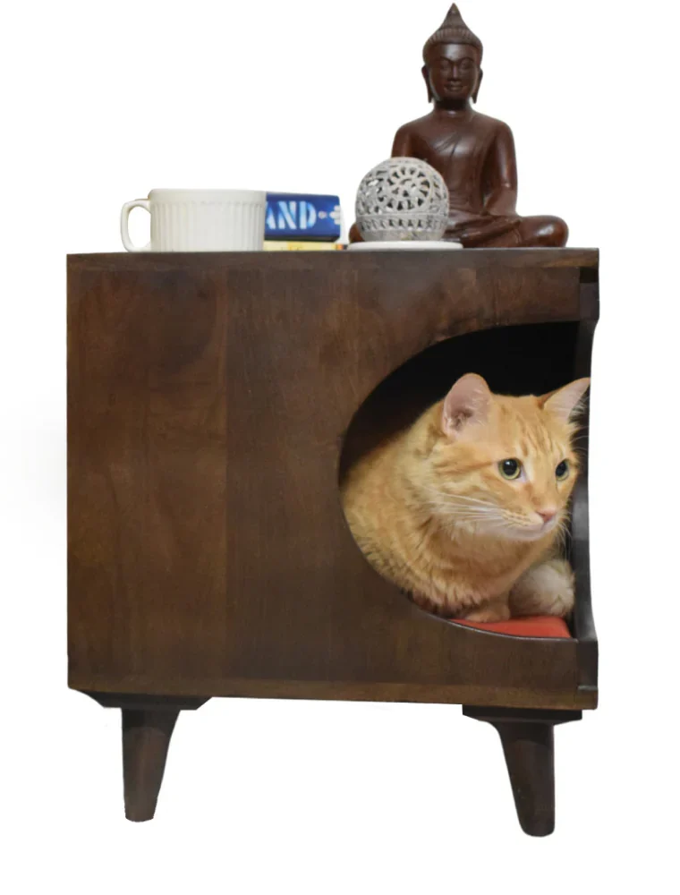 Side Table with Cushion for Small Dogs and Cats